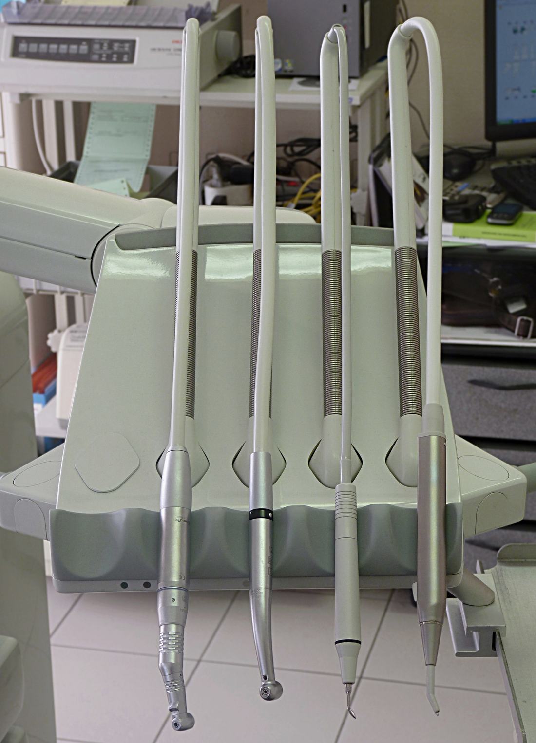 Dental instruments laid out